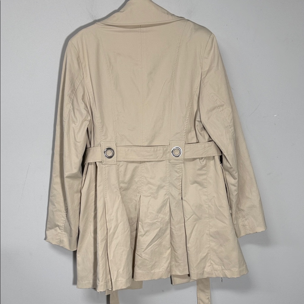 For Cynthia Beige Trench Coat Preppy Office Business - Picture 7 of 8